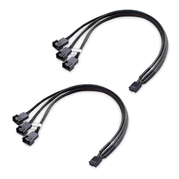 Cable Matters 2-pakkauksen 4-napainen PWM-jakokaapeli 30 cm, 3 tietokoneen tuulettimen jakokaapeli, PC-tuulettimen jakokaapeli, 3 tuulettimen jakokaapeli 3 in 1
