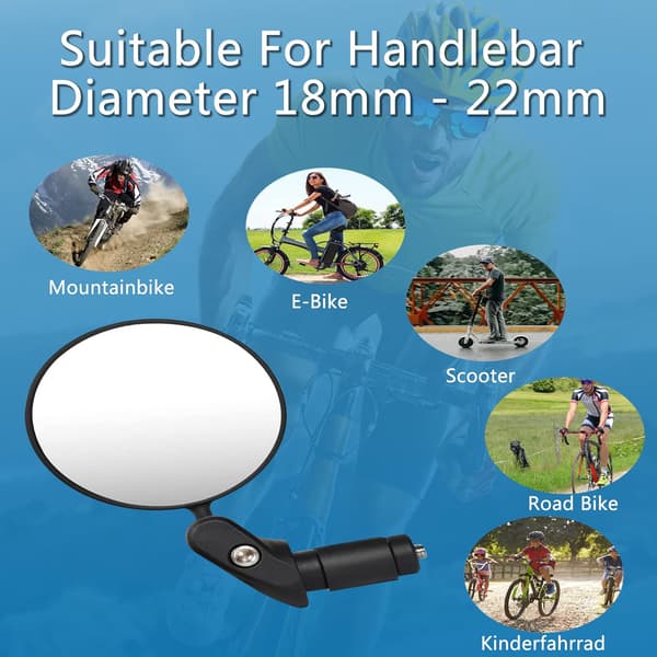 Cykelbackspeglar 2 st, 360° roterbara cykelbackspeglar, justerbara universella cykelbackspeglar