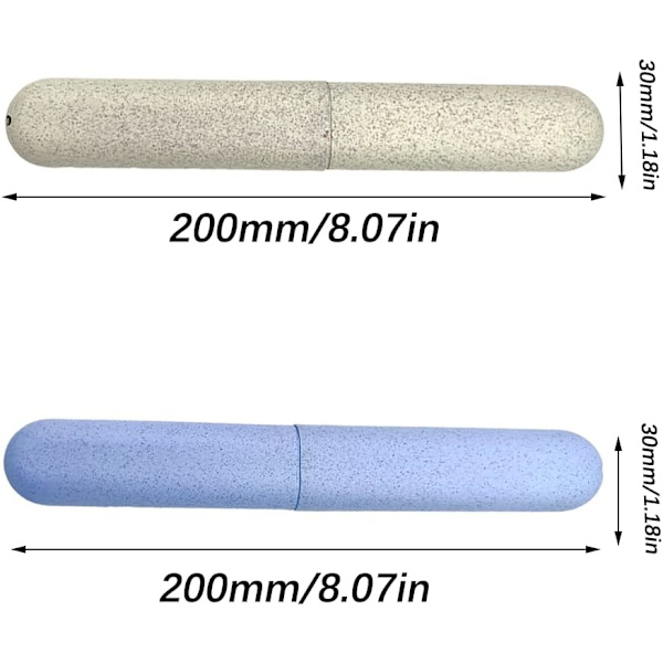 2 st tandborstfodral, tandborst resefodral, bärbar tandborstförvaringsfodral, lämplig för hemresa utomhuscamping vandring affärsresa Beige and Blue