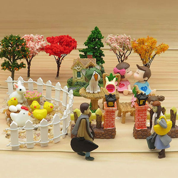 2-pack miniatyrträdgårdsstaket, 5 * 90 cm litet trästaket, miniatyrstaket för mikrolandskap, dockhus, blomkruka, älvträdgårdsdekoration
