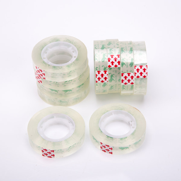 12 rullar transparent skrivtejp, 18mm x 26m, transparent skrivtejp liten tejp blomstertejp