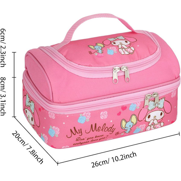 Anime Cinnamoroll, Melody, Kuromi Lunch Bag för män och kvinnor, läckagesäker lunchlåda, stor facklunchbehållare, väska för arbete och resor B