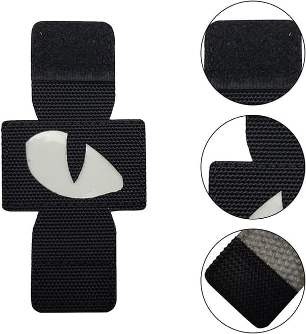 2 st Militär Taktiska Patchar, Reflekterande Tigerögon Morale Patchar för Kläder Ryggsäck Armband