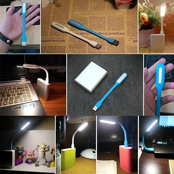 5-pak Fleksibel USB LED Lys Lampe Bærbar Natlys Læselampe til Powerbank PC Laptop Notebook Computer