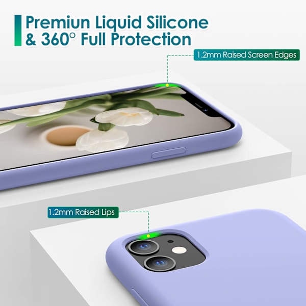 Silicone Cover Kompatibel med iPhone 11 Cover 6,1 Tommer, Blød Ultra Tynd Beskyttende Stødsikker Flydende Silicone Telefon Cover Black