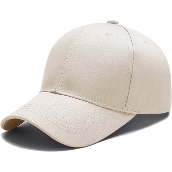 Baseballkeps Casual Unisex 6 Panel Justerbar Bomull Enfärgad Sport Solhatt One Size C Beige