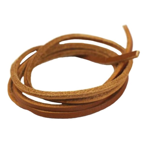 Læder snørebånd dark brown one-size