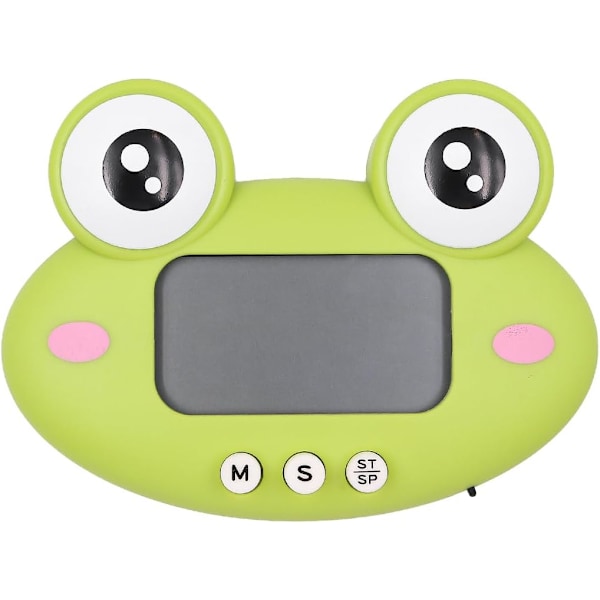 Digital Kök Timer LCD Stor Söt Cartoon Djur Nedräkningstimer för Matlagning Baka Sport Spel (Grön)