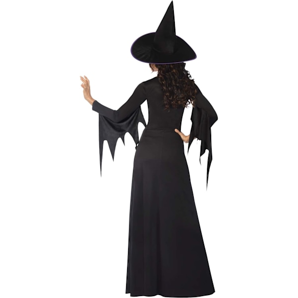 Vuxen Dam Klassisk Lila Häxa Maskeraddräkt Halloween Kostym & Hatt Bokveckans Outfit L