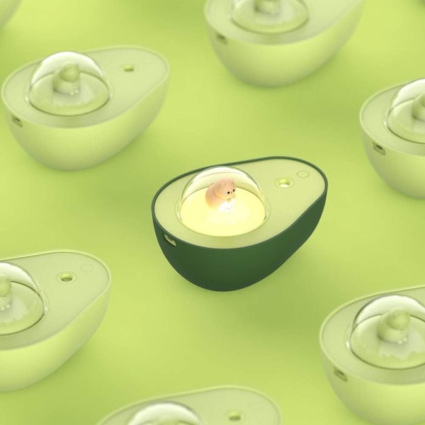 Avocado Cool Mist Luftfuktare, Mini med Kitty Nattljus för Hem Vardagsrumsdekoration Present till Barn Vän Älskare Födelsedag