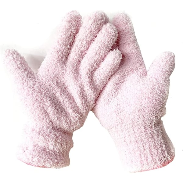 Dusting Glove Cleaning Cloth Gloves Microfiber Making Duster Easy for House Cleaning Trucks Cars Lamps Window, Pink