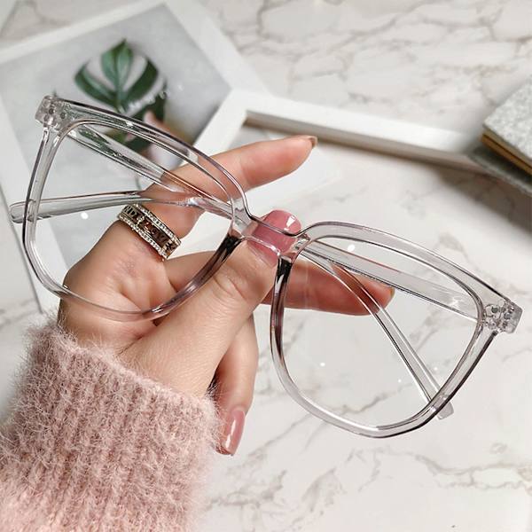 Unisex Sininen Valo Suodattavat Lasit Kevyet Ilman Reseptiä Lasit Silmälasit Pelille Lukemiselle Opiskelijoille Transparent Gray Frame