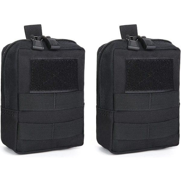 2-pack taktisk väska, midjeväska, EDC-väska, militär liten utrustningsväska för utomhusjakt, camping, vandring, trekking