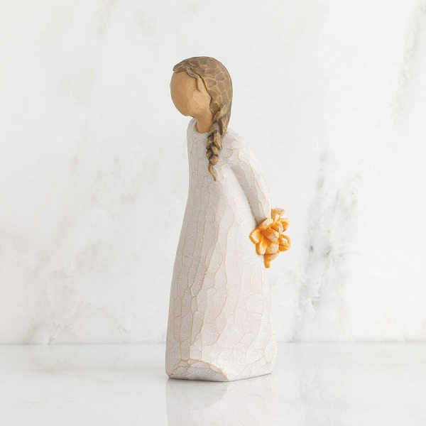 Krama hund och blomma Alla hjärtans dag Mors dag present Harts figur i harts - H