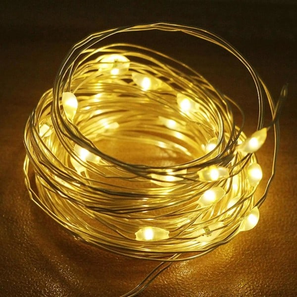 USB-driven LED-gardin - varmt ljus transparent