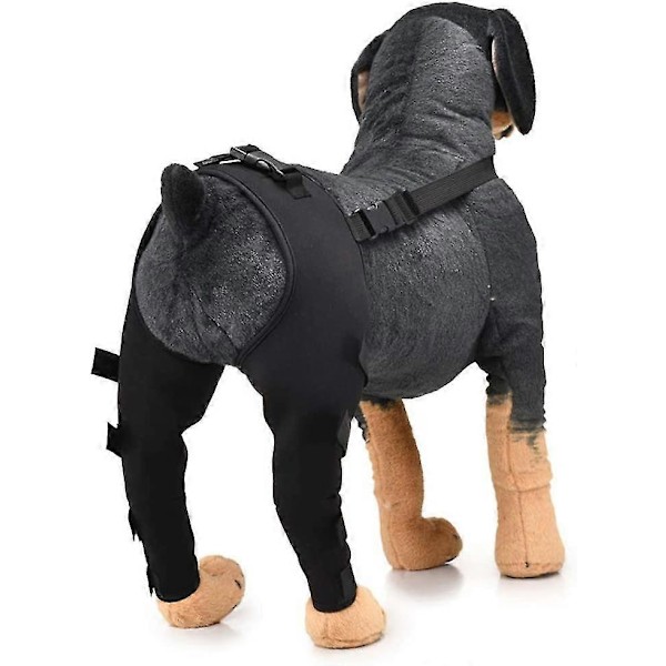 Støtte for hundeben, knebeskytter for hund, dobbel bakre benstøtte, sårbeskytter for hundeben, benbeskytter med knebeskyttelse L Red