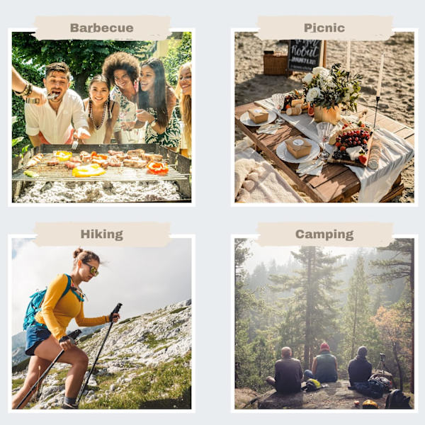 4-delad campingbestickset, bärbar bestickset för utomhusbruk för vandring camping resor praktiska ätverktyg