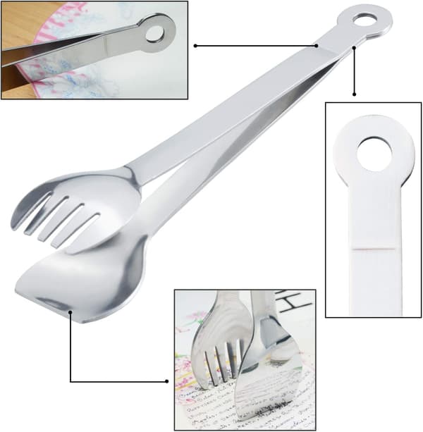 Mini Servertang 6 Tommer Rustfritt Stål Små Forrettstenger, Sett med 4 (Speilpolert)