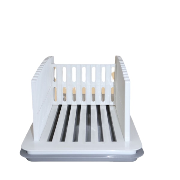 Brödskärare Justerbar Fällbar Toast Slicer Handhållen Brödskärare med Smulbricka för Hembakat Bröd Köksbakningsverktyg