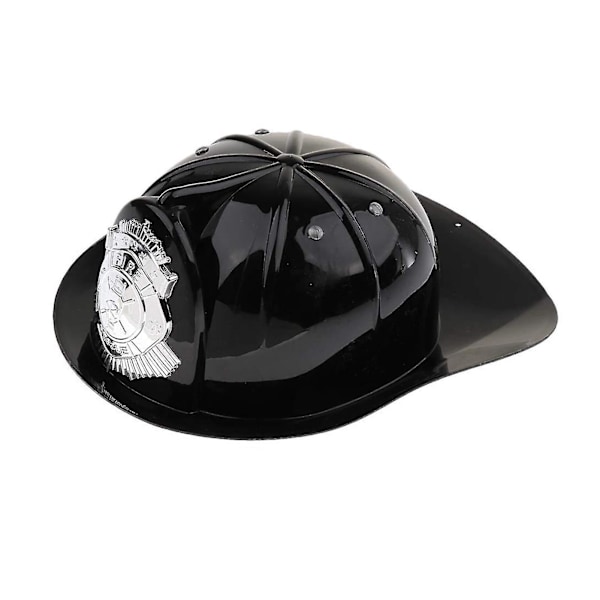 Brandman Hjelm Leksak Stimulerad Brandman Hjelm Barn Cosplay Hjelm Pedagogisk Tjock Brandman Badge Hjelm Leksak Jiyuge Black