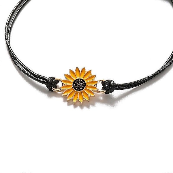 2 st Mode Solros Önskearmband Justerbart Flätat Armband Sommarlegering
