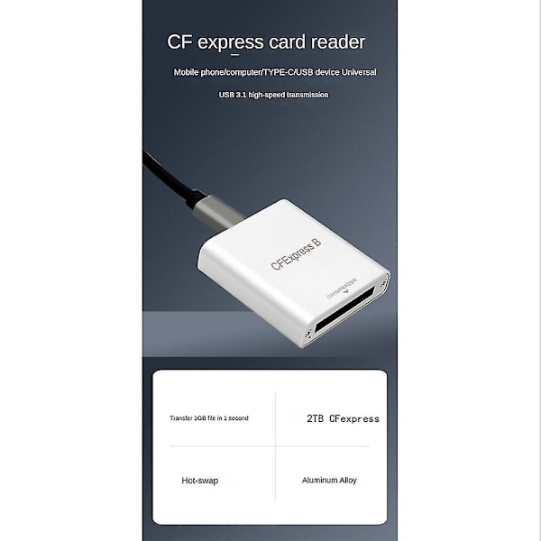 Ph862 CFexpress Cfe -kortinlukija Type-C USB3.1 Gen 2 10Gbps High-s