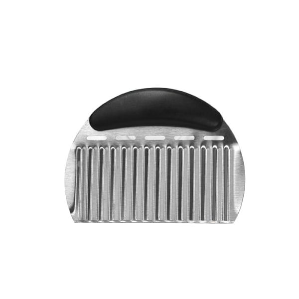 Duty Rostfritt Stål Crinkle Cutter Vågformad Hackare Pommes Frites Slicer för Potatis Morotschips och Frukter, Grönsaker, Potatis
