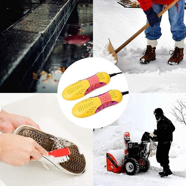 Kengänkuivain, kengänlämmitin, saappaankuivain, kengänlämmitin ja kuivain, sähköinen kengänkuivain, kannettava kengänhajunpoistolaite, kosteudenpoistolaite Yellow for UK Plug