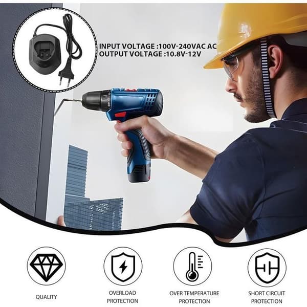 12 Volt Li-ION-lader for Bosch BAT411 BAT412 BAT413 BAT414, profesjonell batteriladererstatning for Bosch AL111