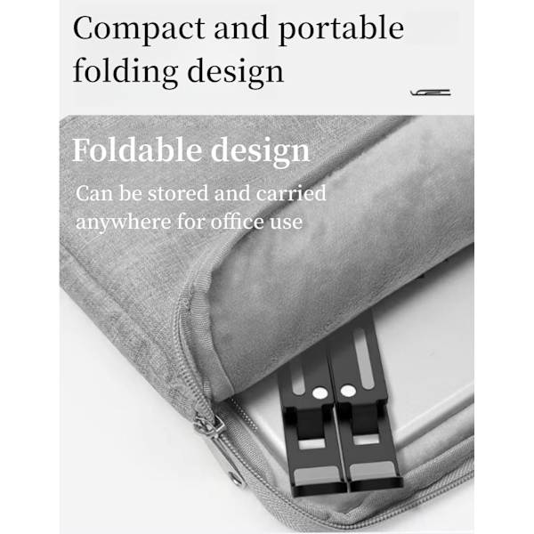 Justerbart laptopstativ - Ergonomisk design, 6 justeringsnivåer, Premium ABS-silikonkonstruktion, Bärbar och hopfällbar