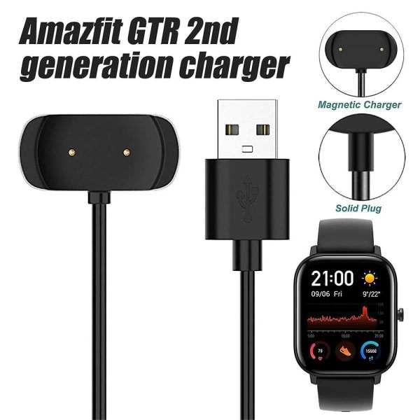 Lader kompatibel med Amazfit Gts 2, Gts 2 Mini, Gts 2e, Gtr 2, Gtr 2e, Gts 4 Mini, T-rex Pro, Bip 3, Bip U Smartwatch, Ladingkabel Dokkestasjon