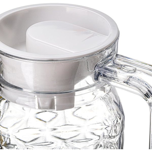 2 Pak Acrylic Kander med Låg, 1,1L / 37oz Klar Plastikkande, Transparent Saftkande Vandkande, BPA-fri og Skårsikker