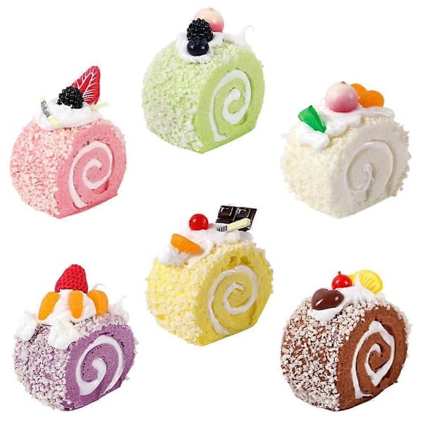 6 stk. Kunstig Dessertkage Falsk Simulation Realistisk Mad Faux Dessert til Udstilling