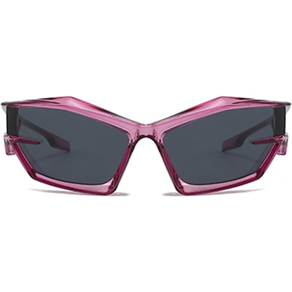 Trendy Wrap-Around Solbriller for Menn og Kvinner - Stilig Sport Cat Eye Solbriller