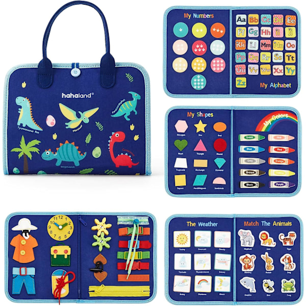 Travlt Busy Board Montessori Legetøj Til Småbørn 1 2 3 4 År Gamle Baby Sansestimulerende Bræt Legetøj Sansestimulerende Legetøj Til Børn Førskolepædagogisk Læringslegetøj Dinosaur