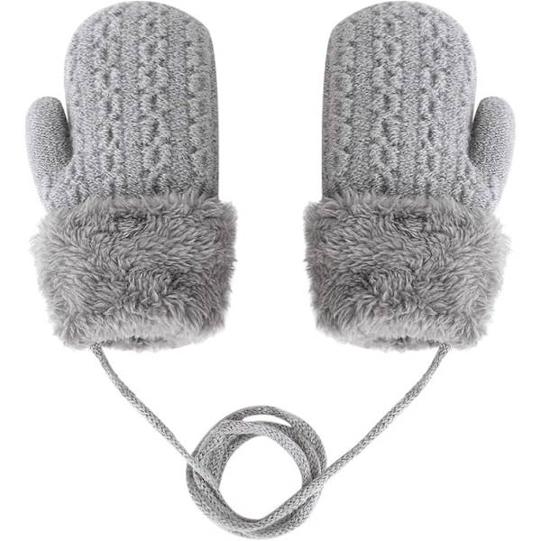 Toddler Magic Stretch Mittens Tjocka Plyschfodrade, Vinter BabyBoysGirls Stickade Vantar Varma Fluffiga Hel Fingerhandskar Kallt Väder Skidhandskar för 0-6Y