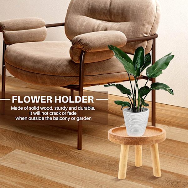 Träväxtställ Blomkruka Hållare Pall Hög Pall Balkong Succulent Rund Blomhylla För Indo