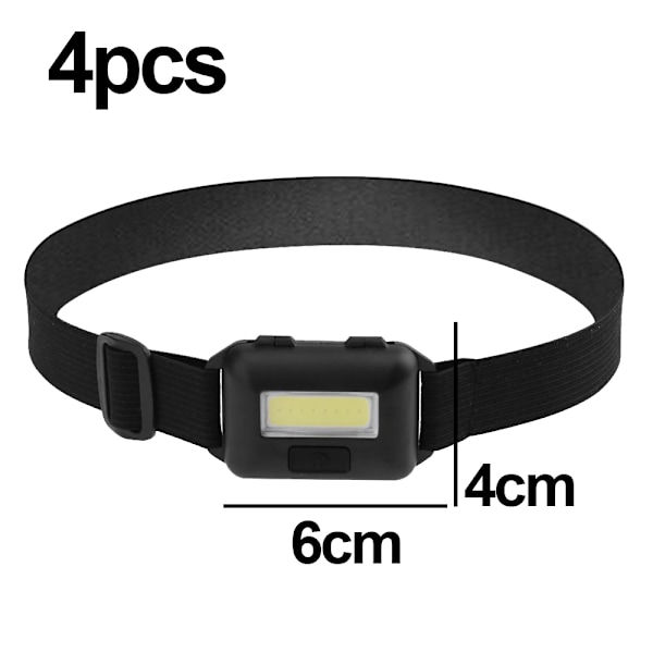 4-pakkauksen LED-pannalamppu taskulamppu aikuisille ja lapsille Cob Flood Lig - Black