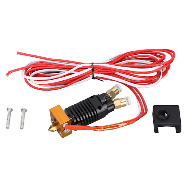 2 i 1 ut Hotend Kit 2 Färg Metall 12V 3D Skrivare Extruder med Silikonhölje Skruvar för Ender 3 för CR10S Pro12V