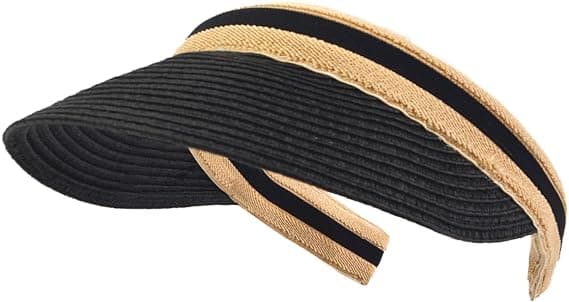 Solhatt for kvinner, strandhatt i strå, solhatt (2-pakning)