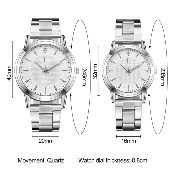 Quartz armbåndsur black men