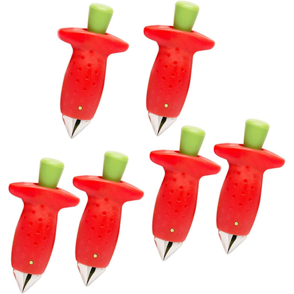 Multi Claw Strawberry Huller i rostfritt stål och plast - Frukt-, bär-, tomat- och grönsakshuller 6Pcs