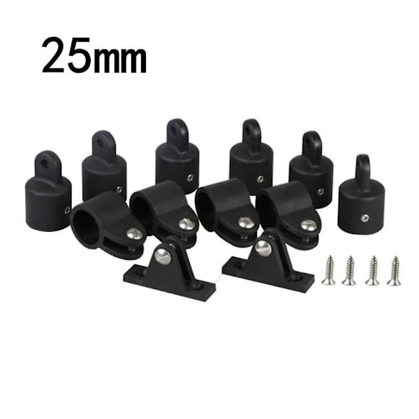 Bimini-katon hanat 12 kpl/setti 1'' korkealujuinen nylonmuovi Merivarusteet Musta Style F