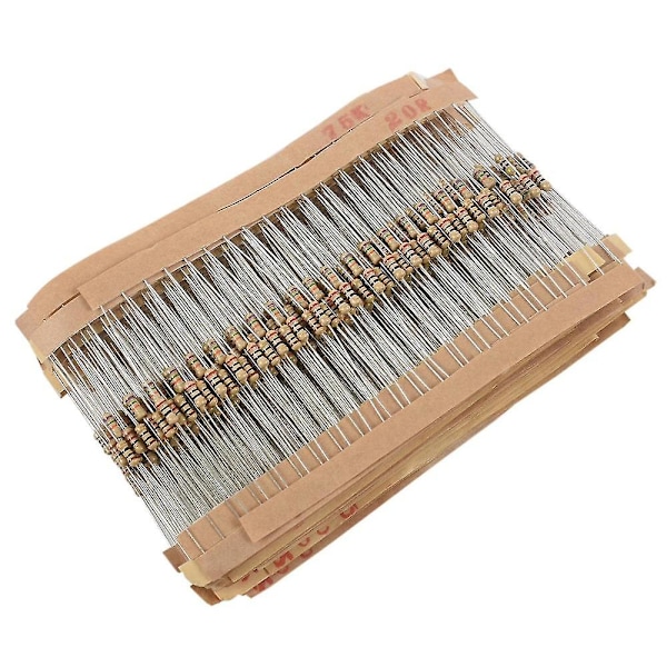 860 st 1 Ohm-1m Ohm 1/4w Kolfilmresistorer Sortimentssats 43