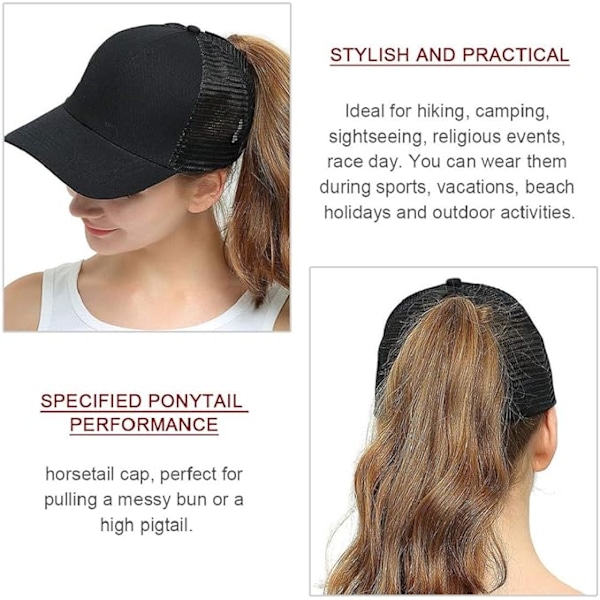 Baseballkeps för män och kvinnor, sommar, andningsbar, ihålig, öppen mesh, unisex, hästsvans, sport, lastbilskepsor, justerbara utomhushattar