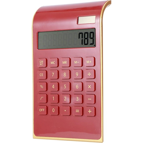 Solar Calculator, Portable 10 Digits Calculator Tilted LCD Display Slim Elegant, Financial Calculator, Durable To Use