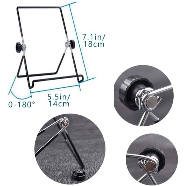 Justerbar Tablet Stativholder, Skridsikker Foldbar Holder Cradle Passer til 9-12,9\" Tablets, iPad, Samsung og Kindle Fire, Stativ