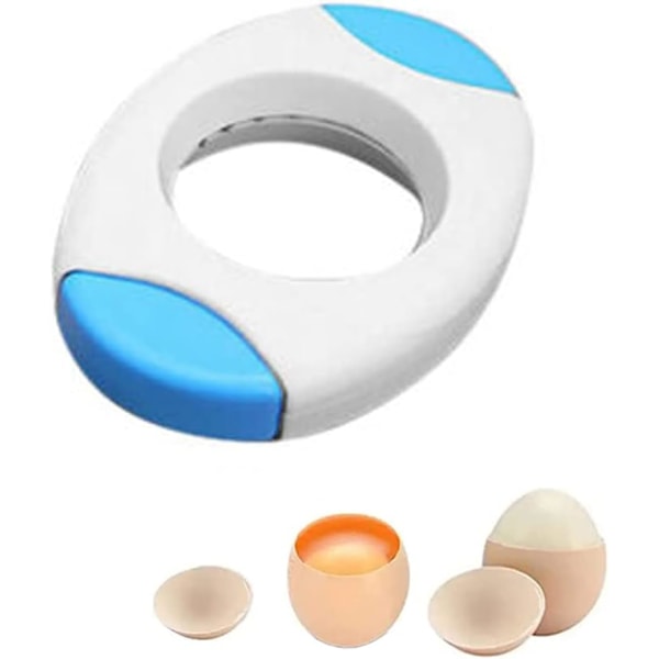 Egg-skallknuser for myke eller hardkokte egg, kjøkkenutstyr for egg-skallknusing, kutt raskt av toppen av et hardkokt egg Blue