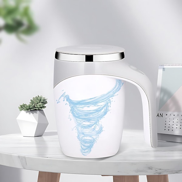380ML Självrörande Kaffe Mugg Automatisk Magnetisk Omrörning Kaffe Mugg Roterande Hem Kontor Resa Omrörning Kopp White