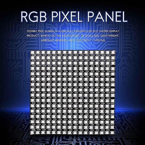 Ws2812b Led Rgb Fleksibelt Pixelpanel 16x16 Individuelt Adressebart